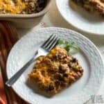 taco casserole keto on plate