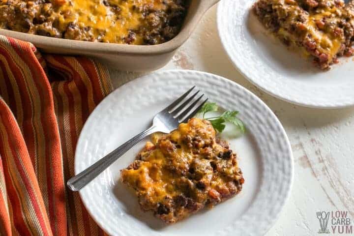 low carb taco casserole servings