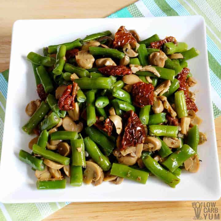sauteed green beans and mushrooms