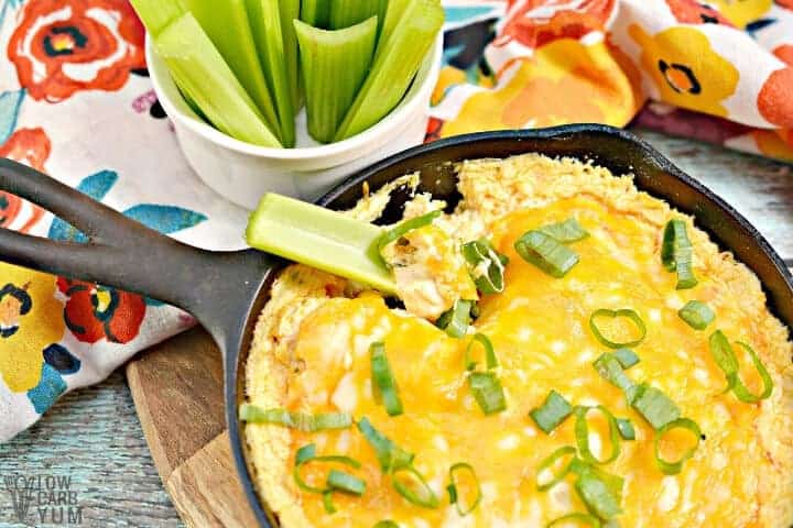 serving buffalo chicken dip