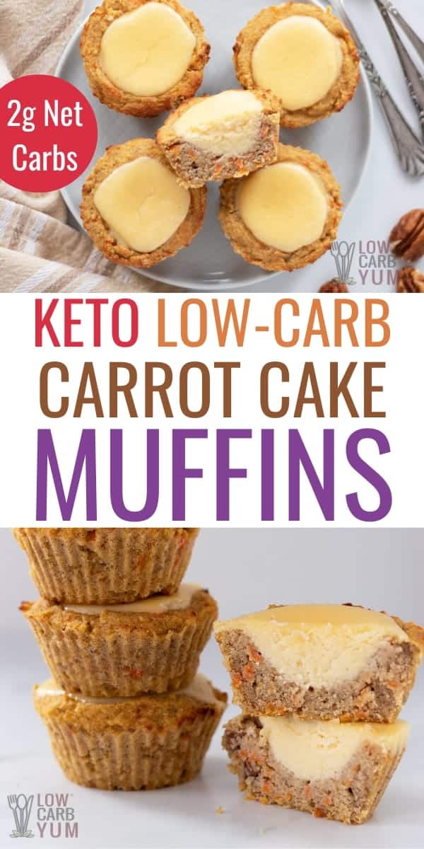 Keto Carrot Cake Muffins with Cream Cheese Filling - Low Carb Yum