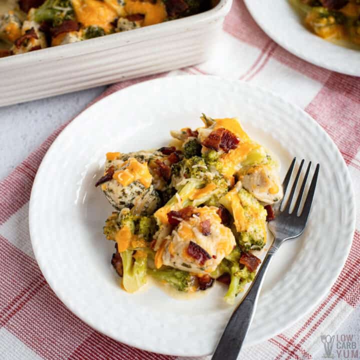 Keto Chicken Bacon Ranch Casserole - Low Carb Yum
