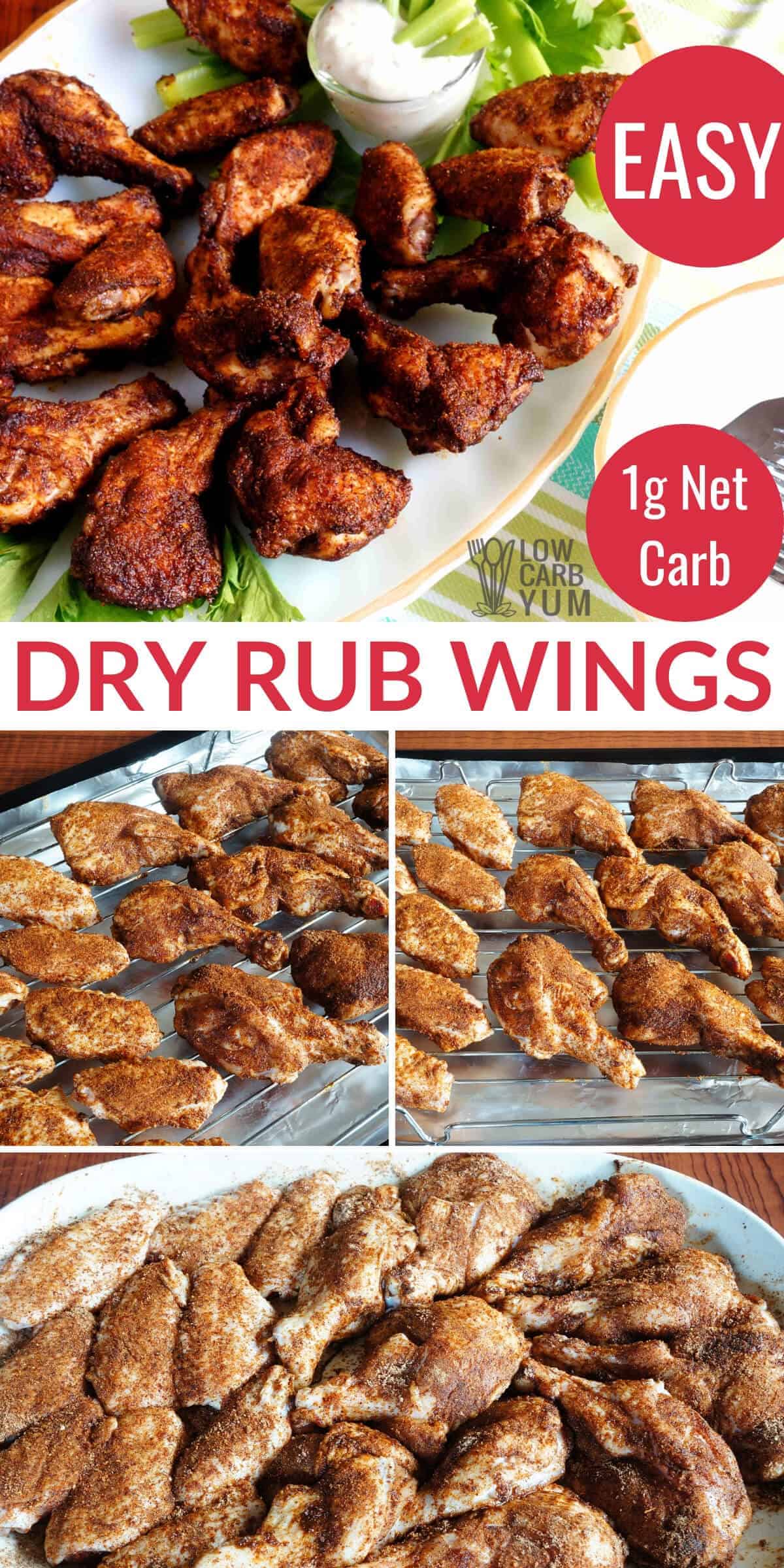 Easy Dry Rub Chicken Wings in Oven or Air Fryer - Low Carb Yum