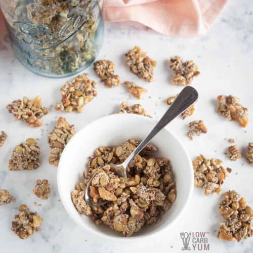 Grain-Free Keto Granola Sugar-Free Cereal Recipe - Low Carb Yum