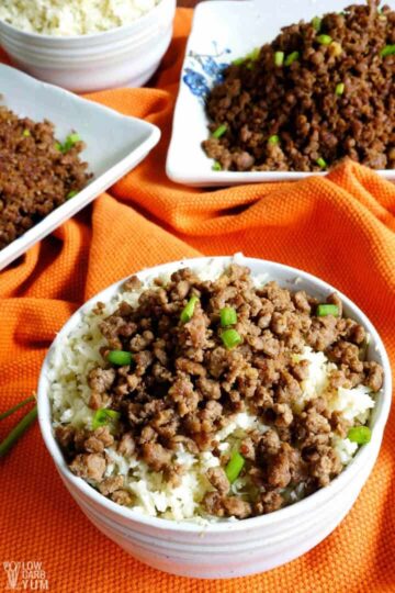 Keto Korean Ground Beef Bowl Recipe - Low Carb Yum