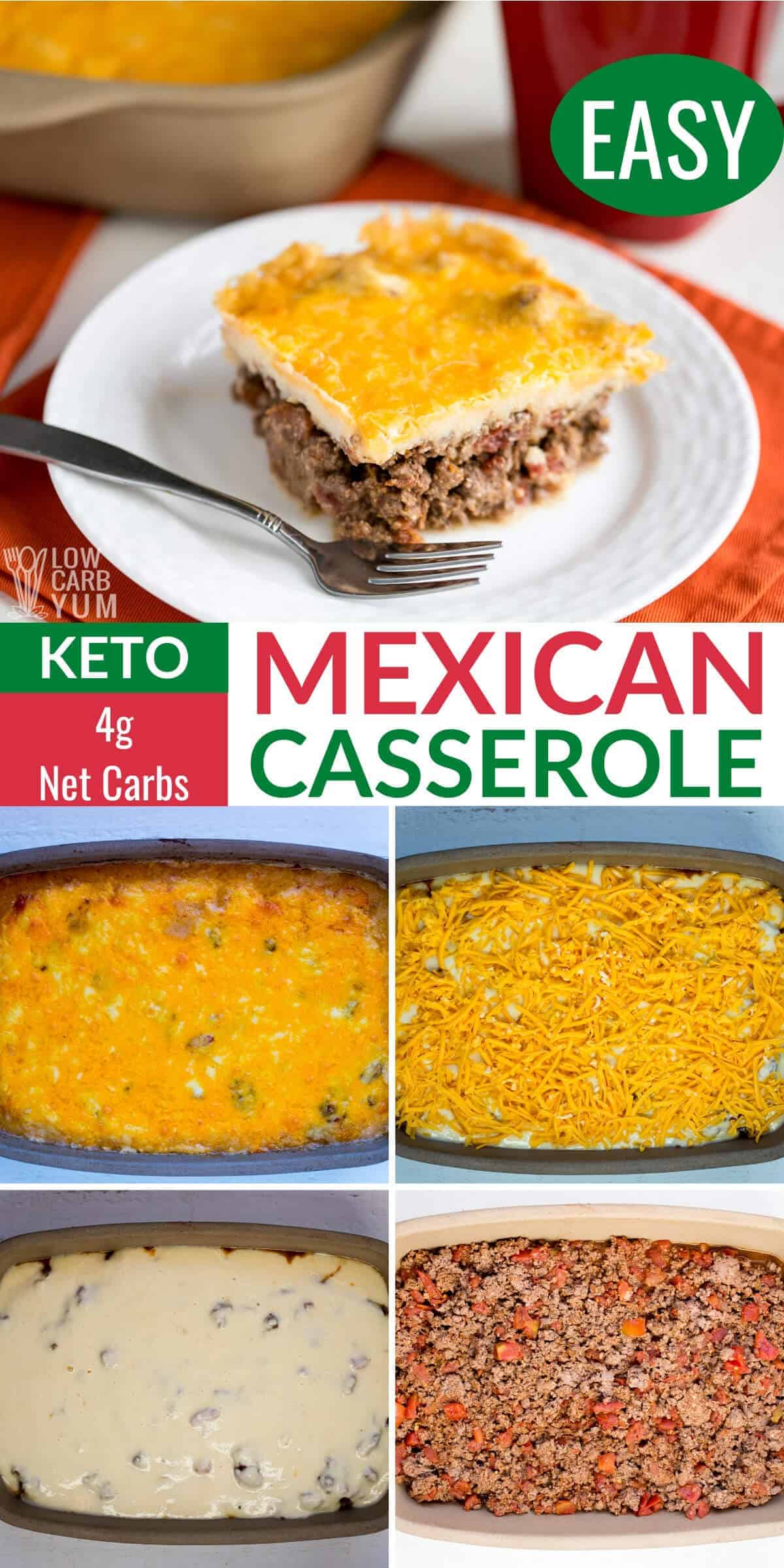 Keto Mexican Casserole with Ground Beef - Low Carb Yum