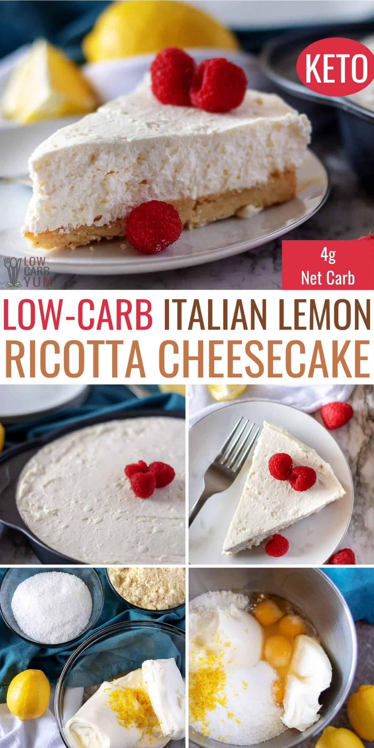 Italian Lemon Ricotta Cheesecake (Keto) - Low Carb Yum
