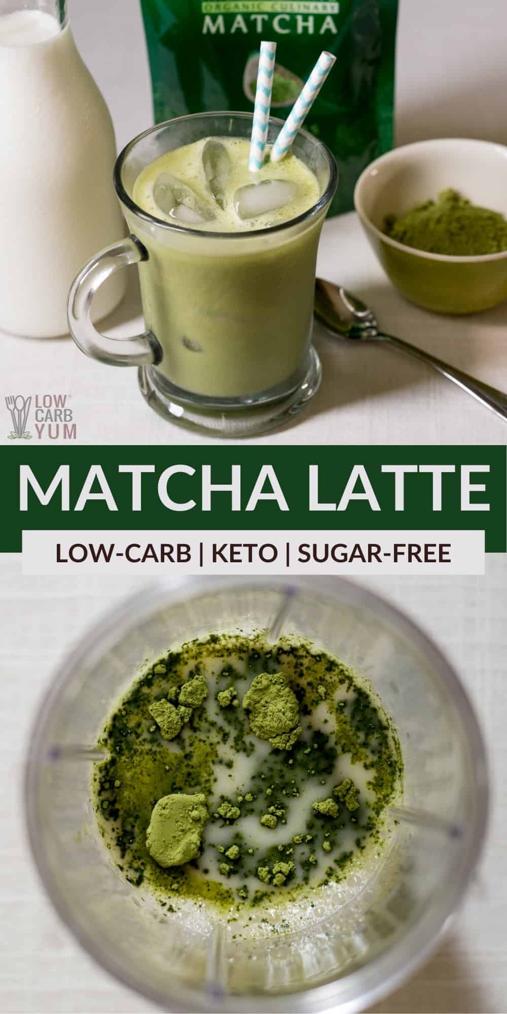 matcha green tea latte pinterest image