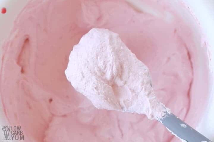 fruit mousse in mixing bowl