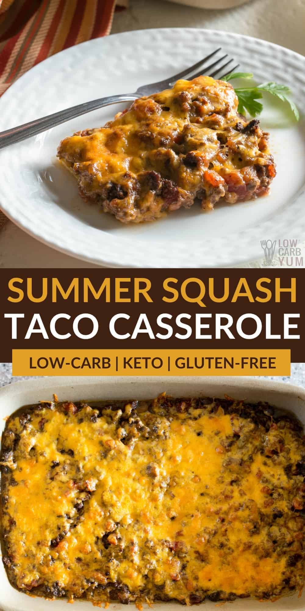 summer squash taco casserole pinterest image