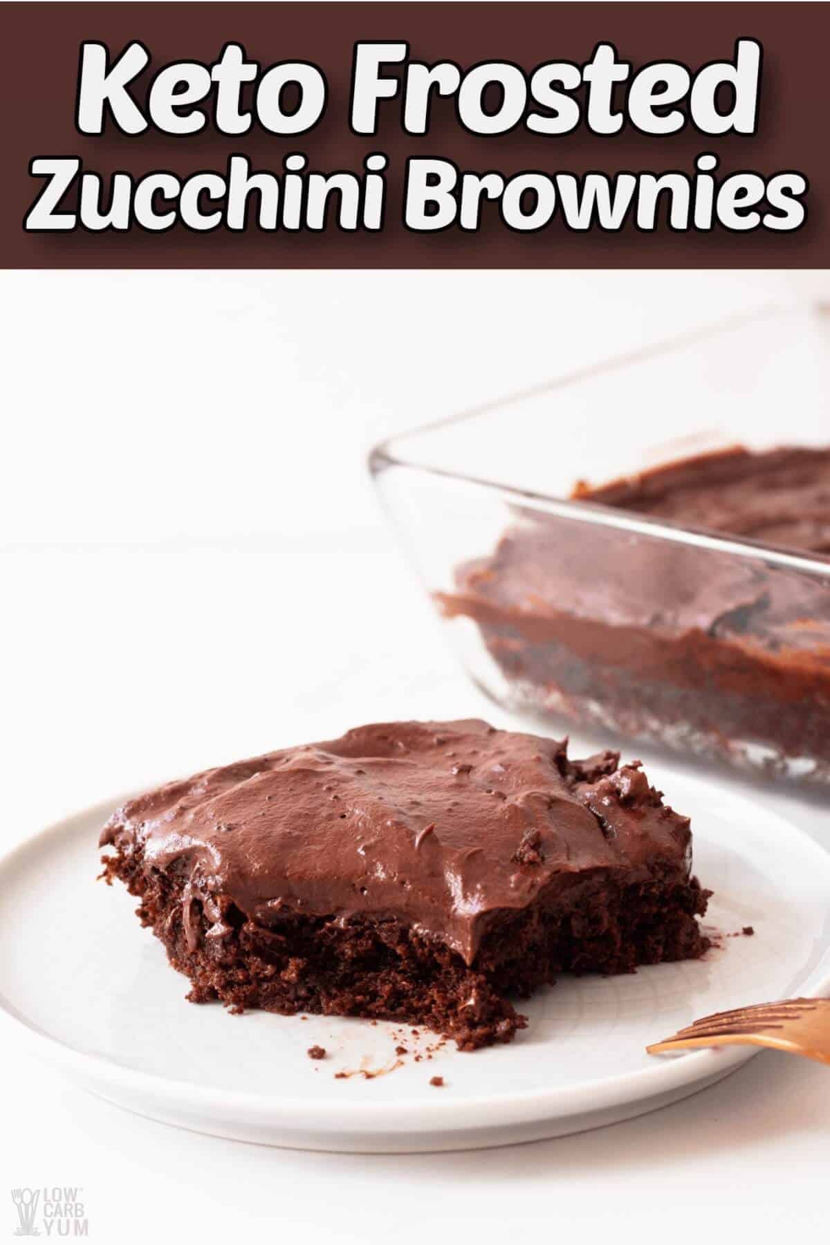 keto chocolate zucchini brownies with frosting cover image