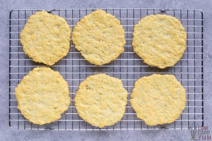 baked cauliflower tortillas on rack