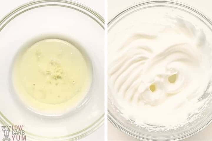 beaten egg whites