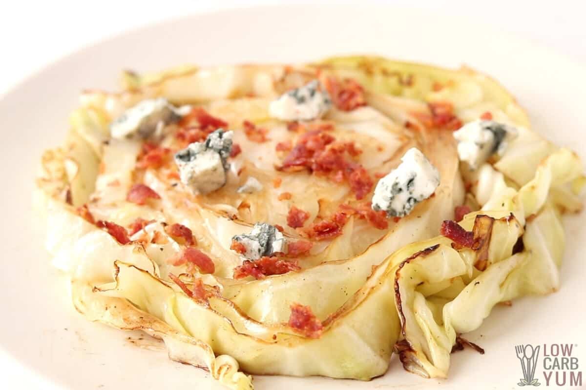 cabbage steak with toppings