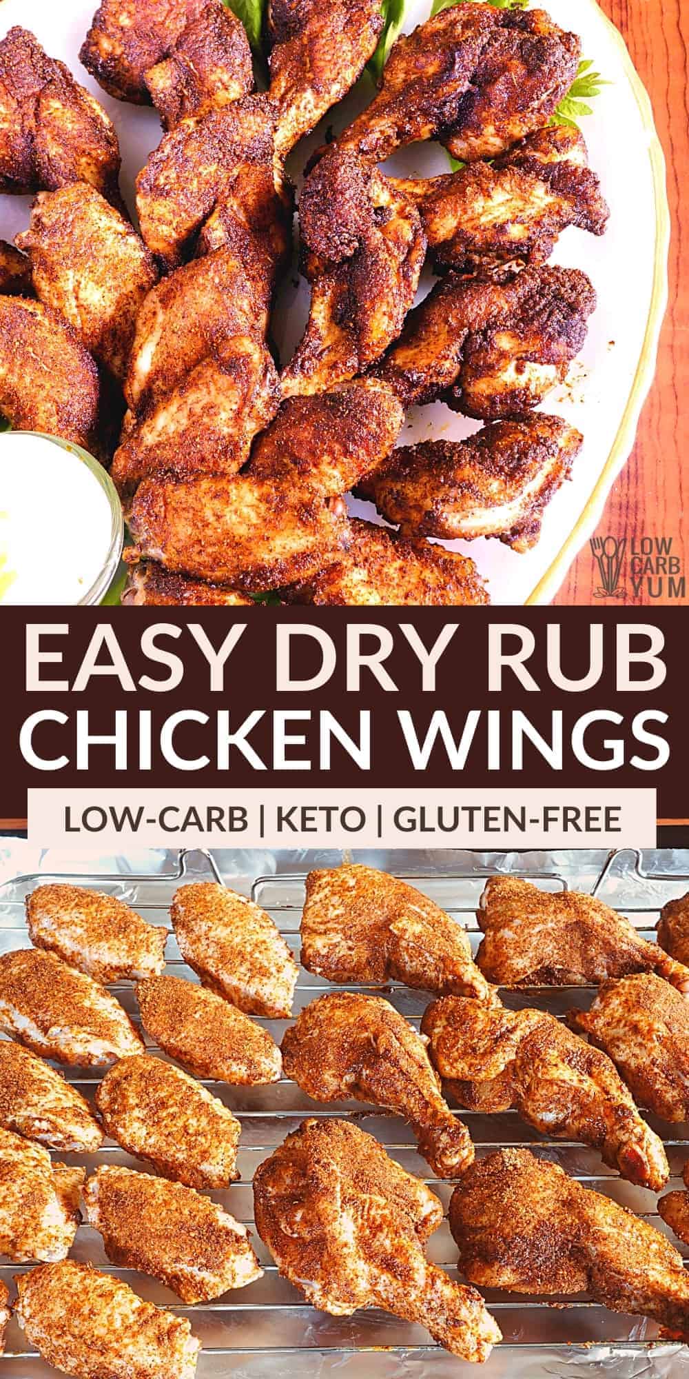 dry rub chicken wings pinterest image