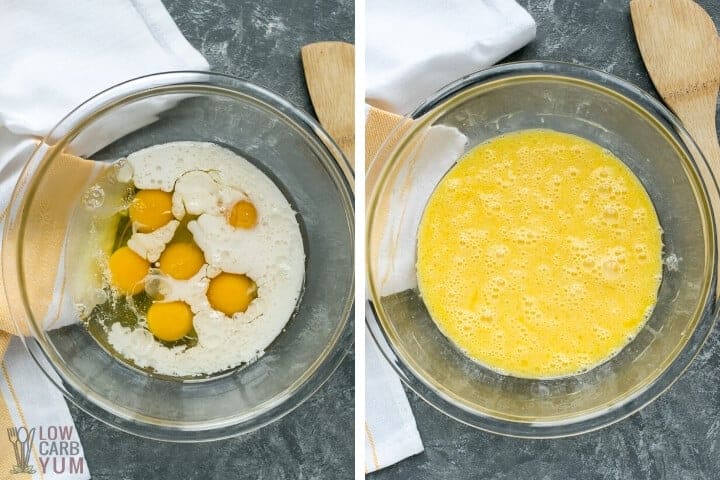 eggs oil milk in bowl