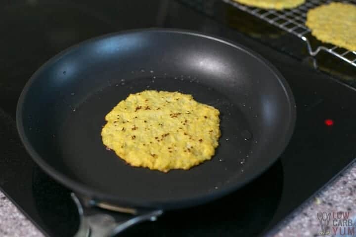 frying cauliflower wraps