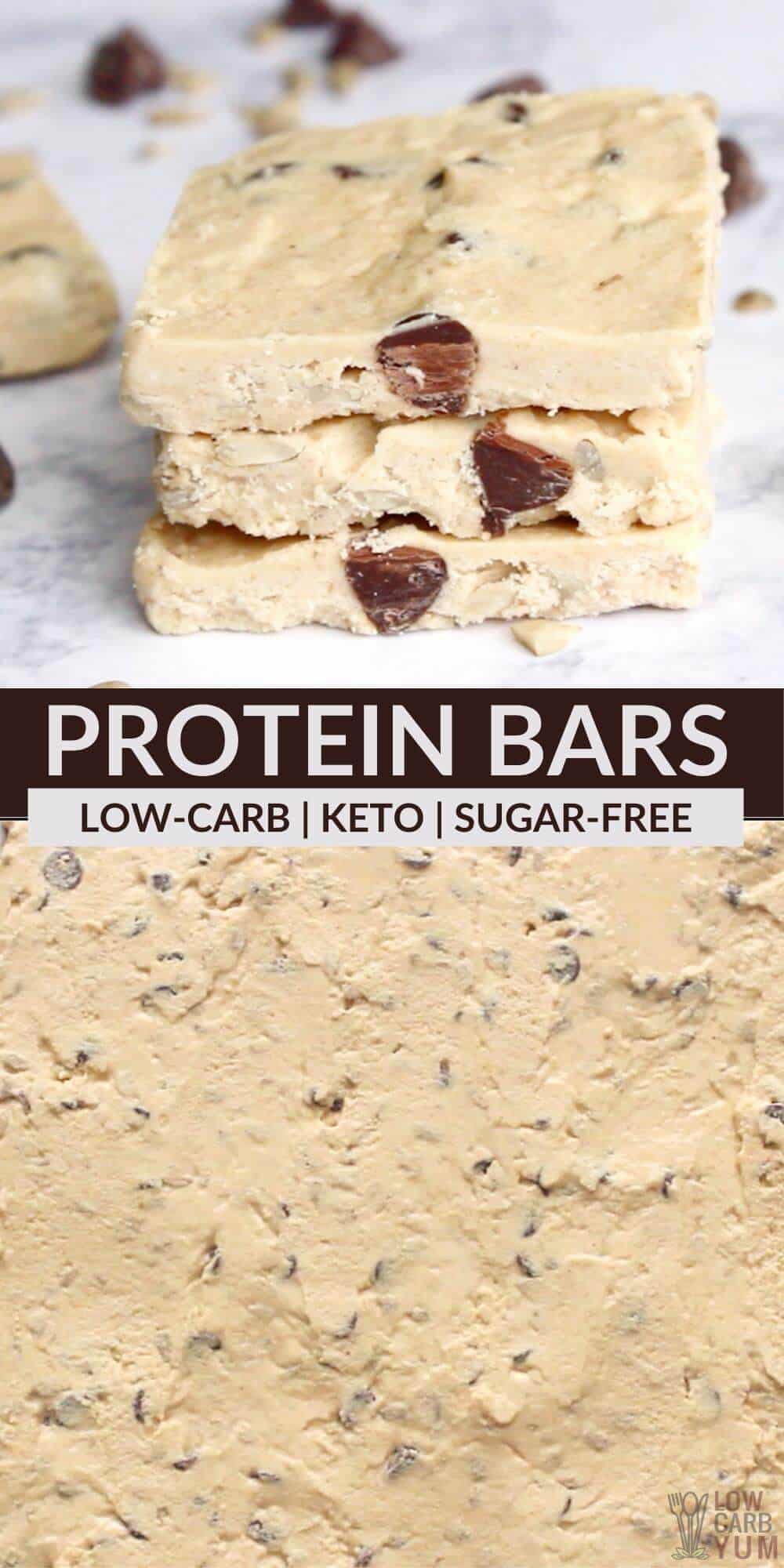 keto low carb protein bars pinterest image