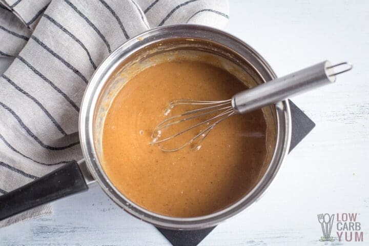 peanut butter sauce in pot