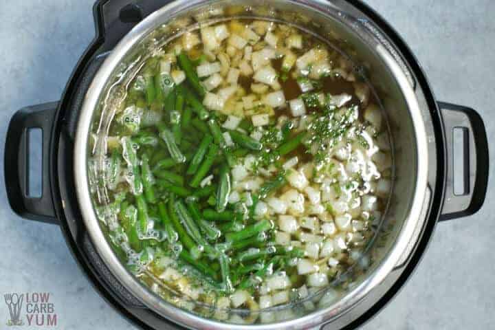vegetables and other ingredients in pot