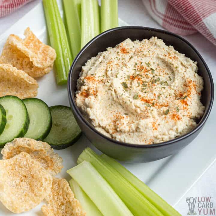 Keto Roasted Cauliflower Hummus Low Carb Yum