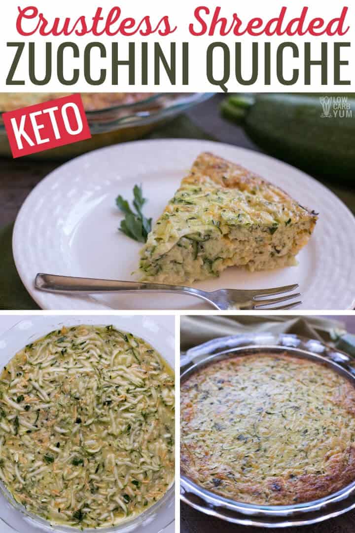 Crustless Shredded Zucchini Quiche Pie Low Carb Yum