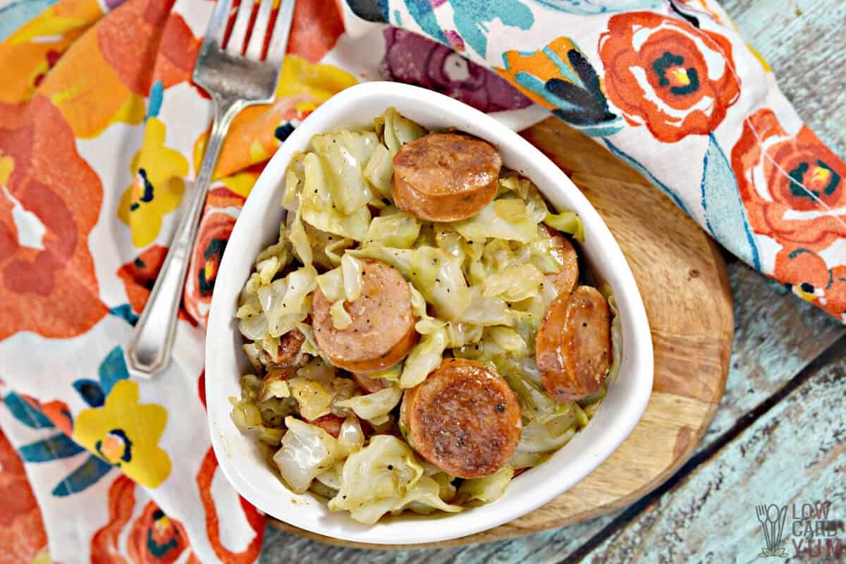 fried cabbage and sausage recipe
