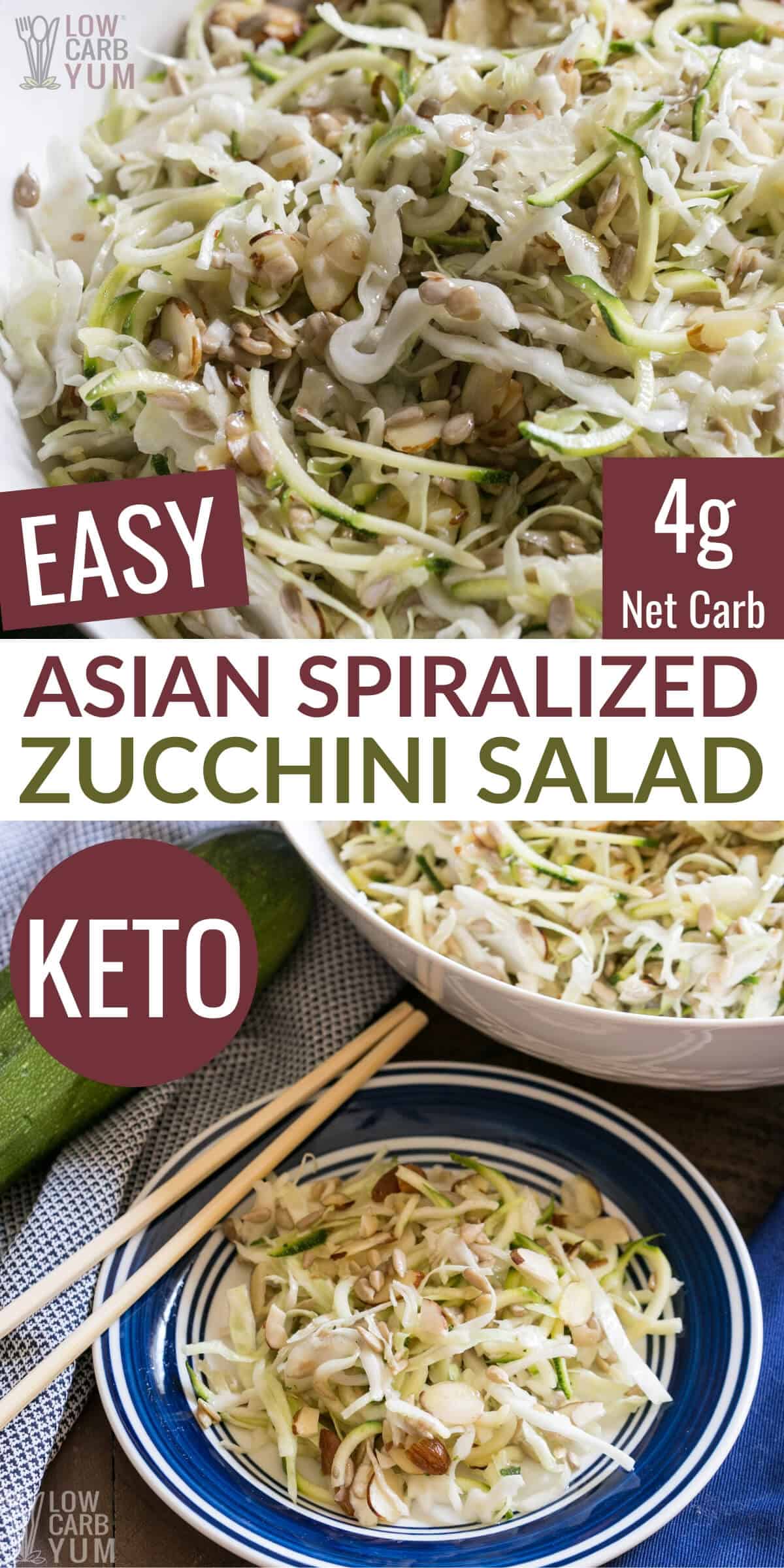 keto Asian spiralized zucchini salad