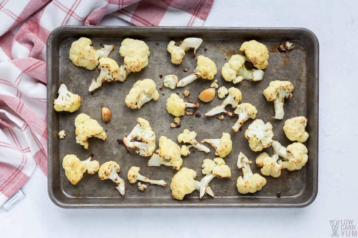 roasted cauliflower in pan