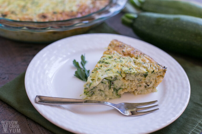 Crustless Shredded Zucchini Quiche Pie - Low Carb Yum