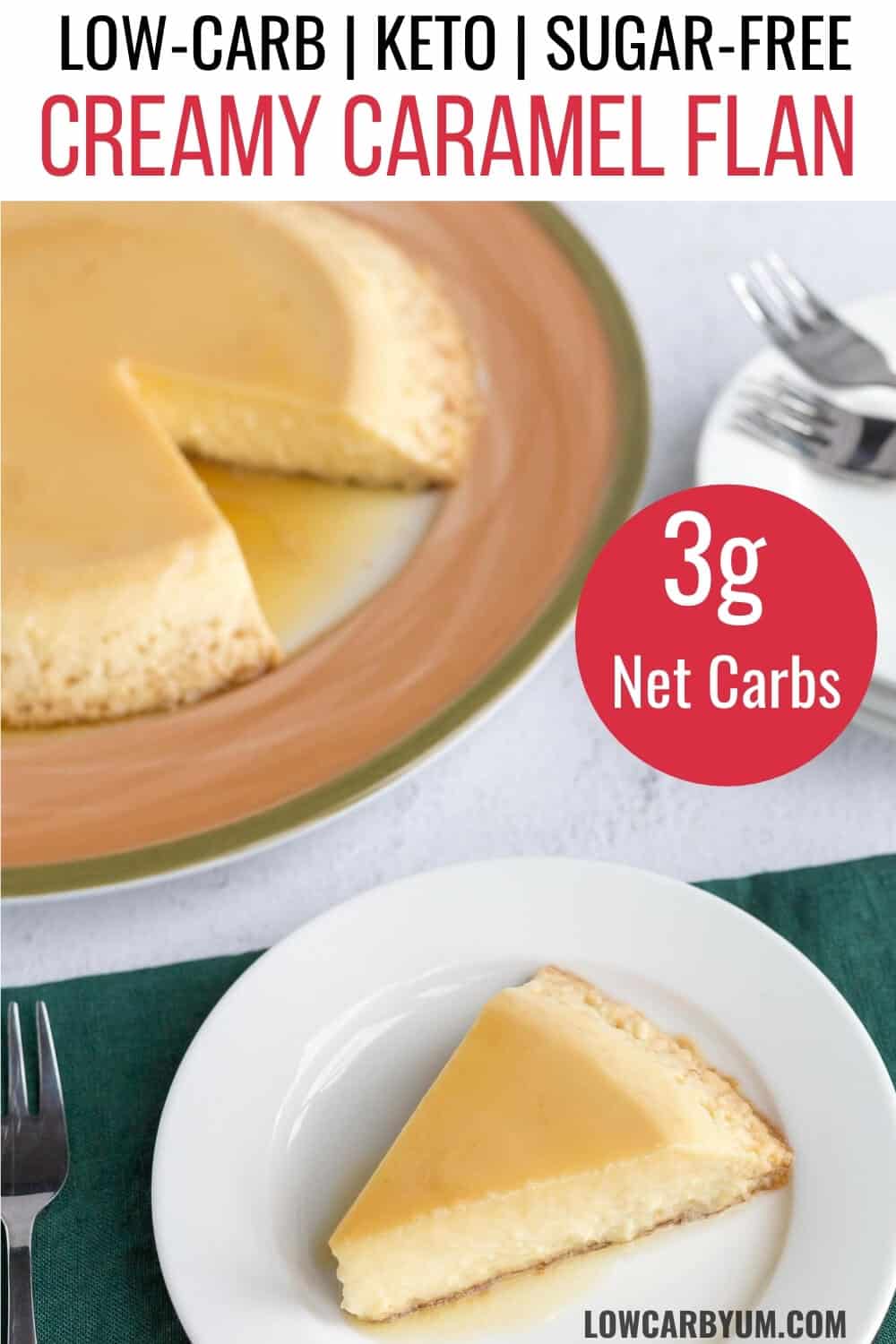 creamy caramel low carb keto flan recipe