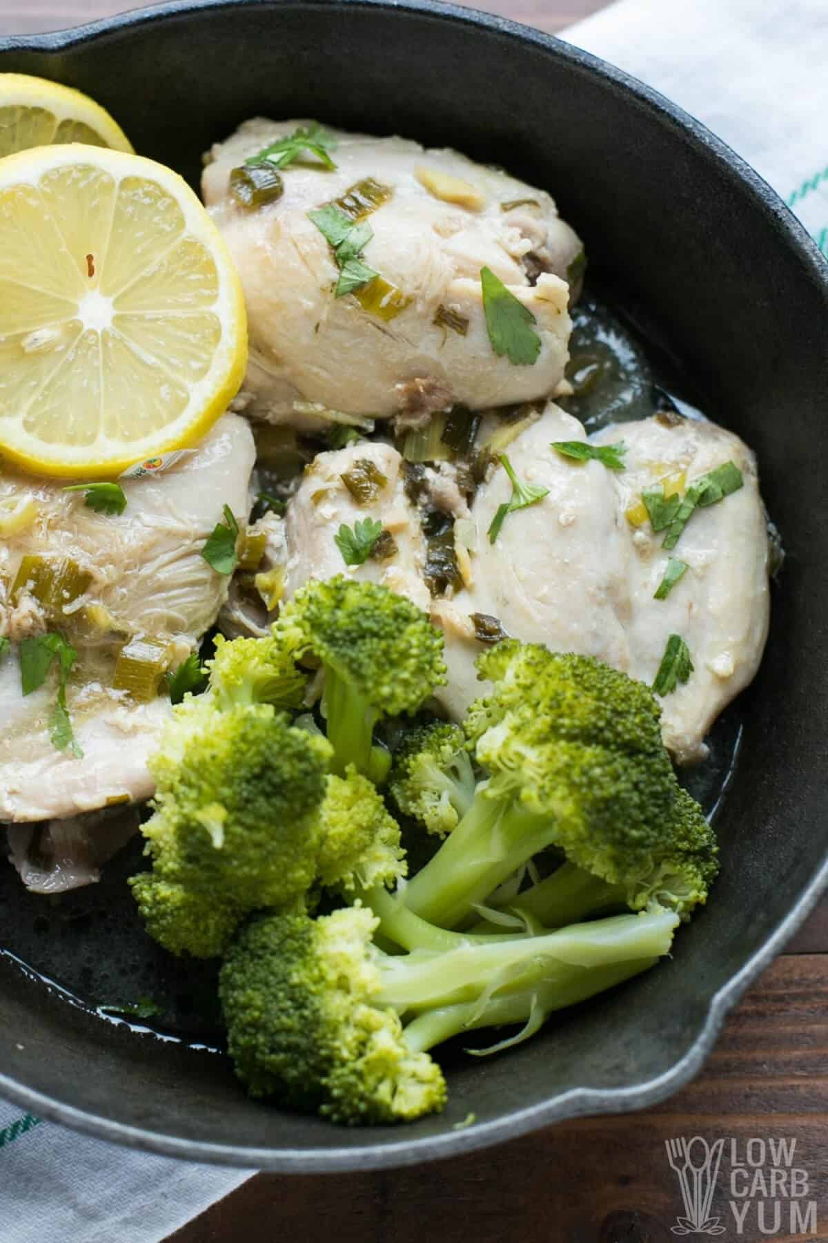 low carb keto lemon chicken with broccoli