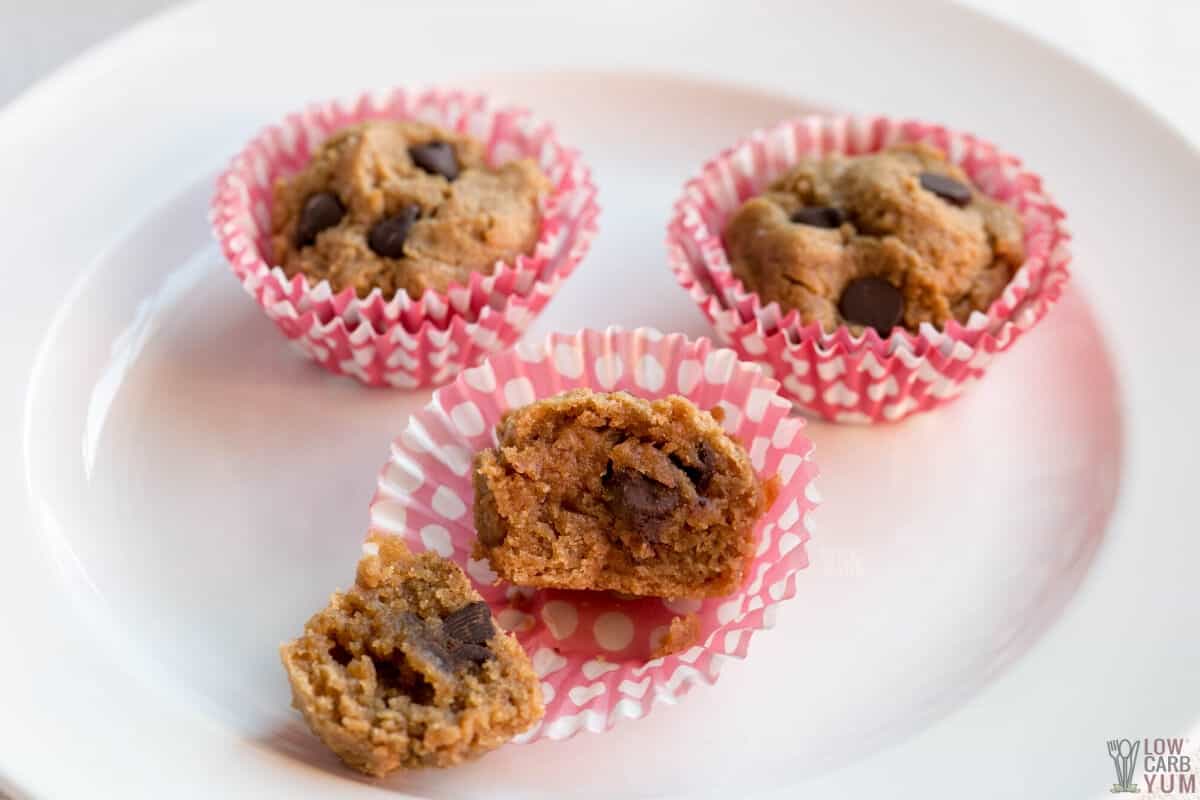 mini chocolate chip muffins on plate