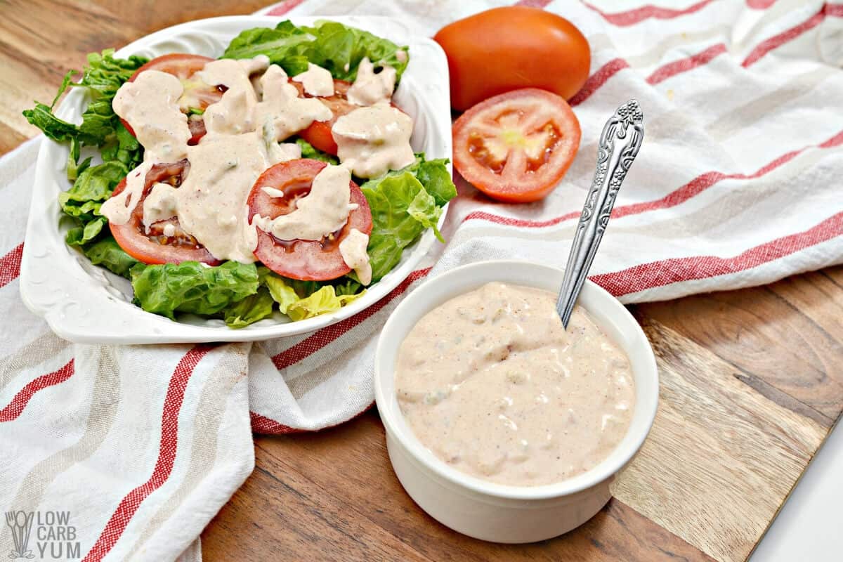 russian dressing recipe on garden salad