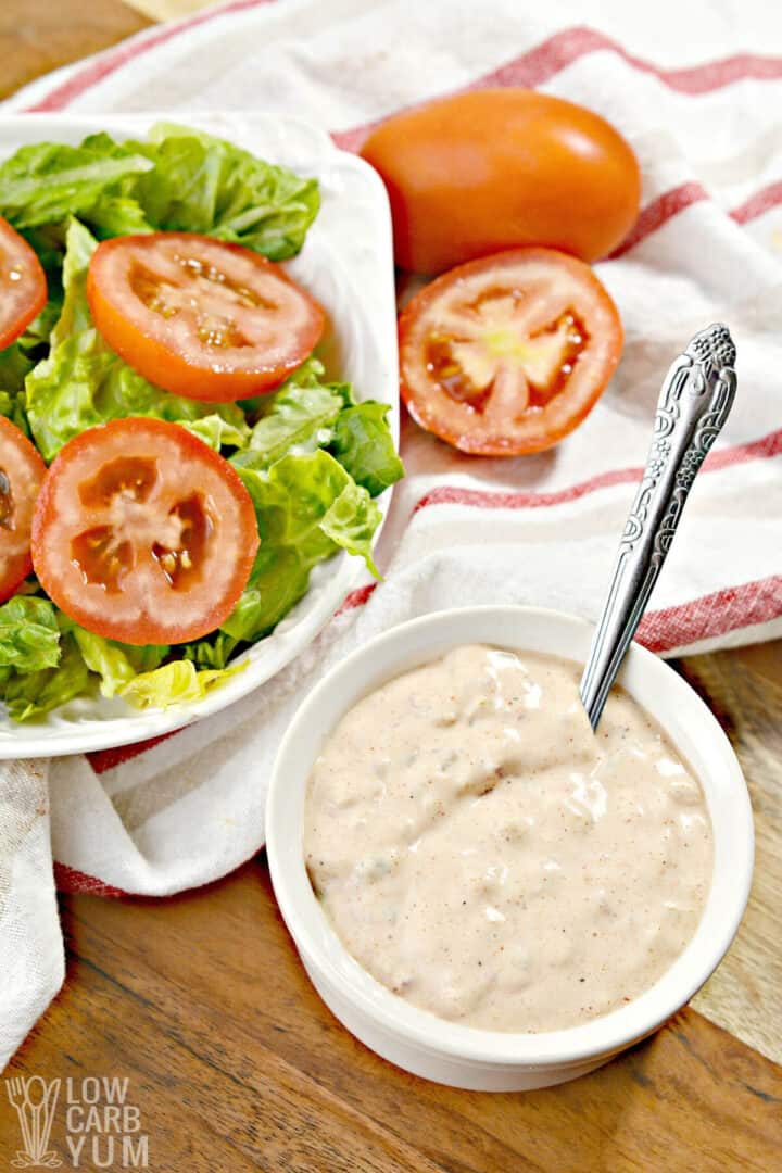 Keto Russian Dressing Recipe for Salads and More - Low Carb Yum