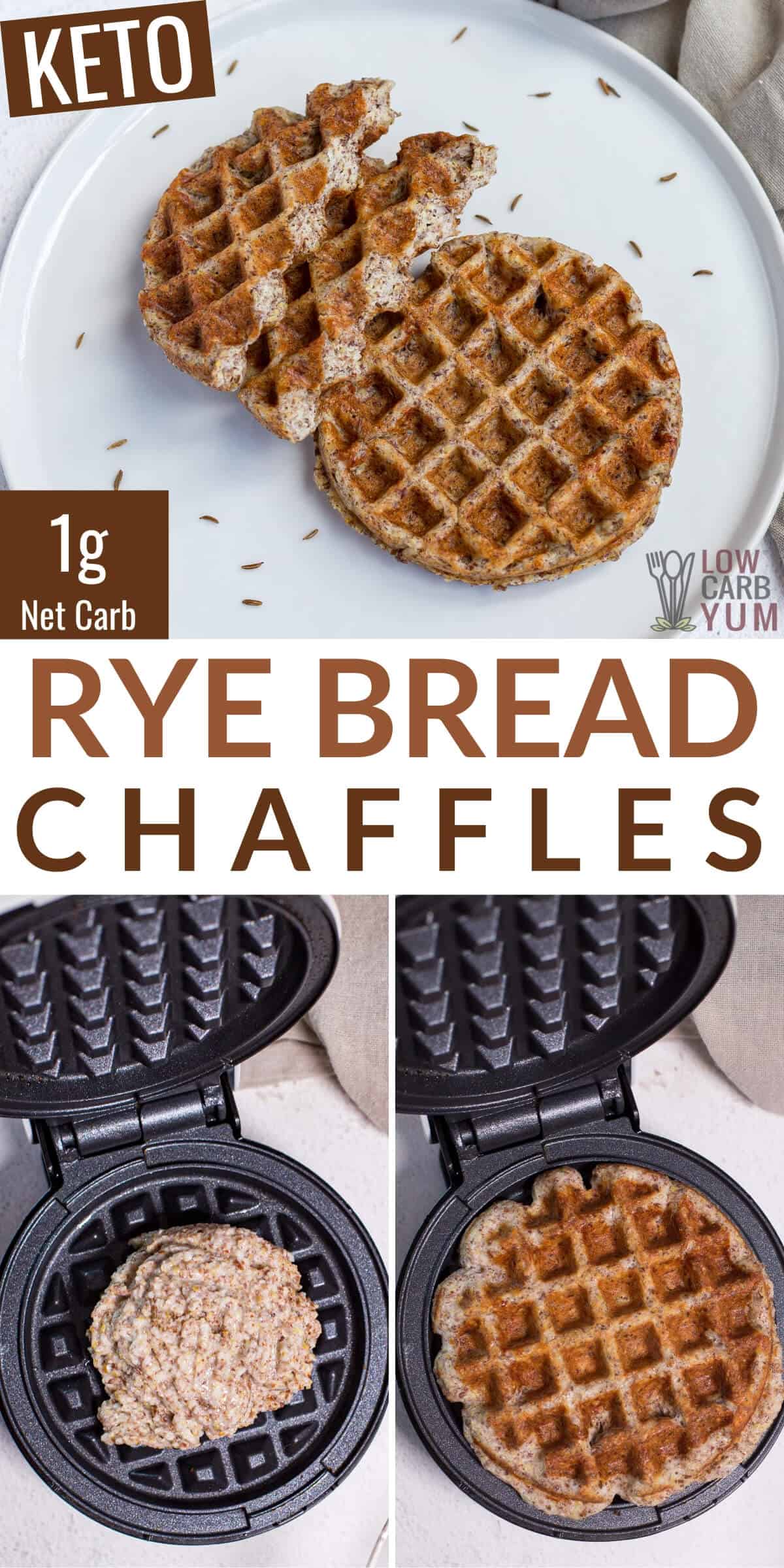 Easy Keto Rye Bread Chaffles Recipe - Low Carb Yum