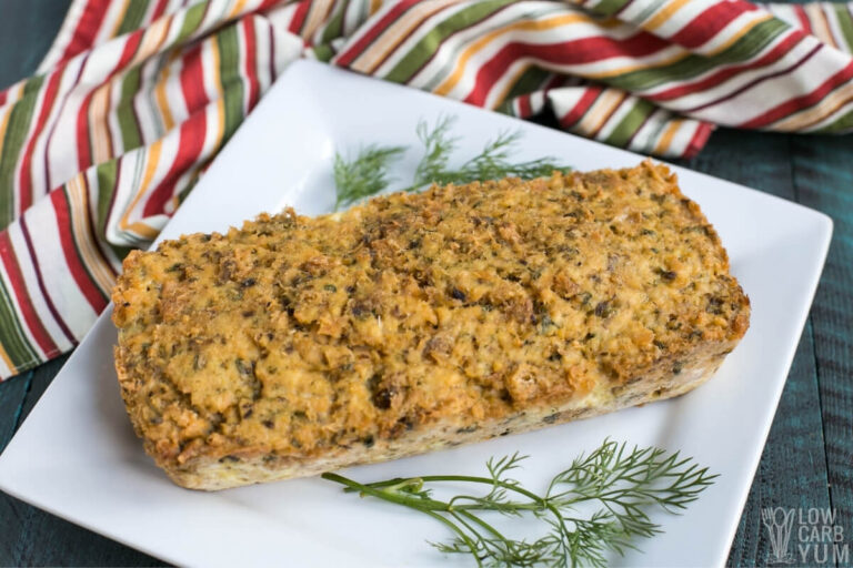Salmon Loaf with Dill White Sauce - Low Carb Yum