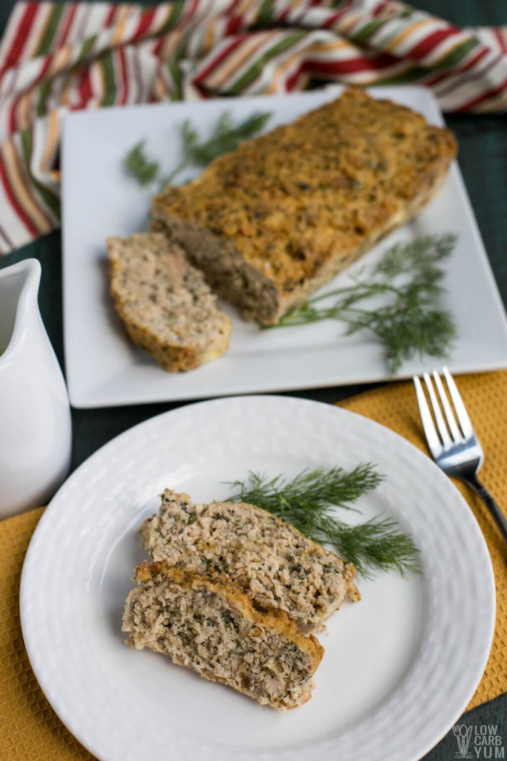Salmon Loaf with Dill White Sauce Low Carb Yum