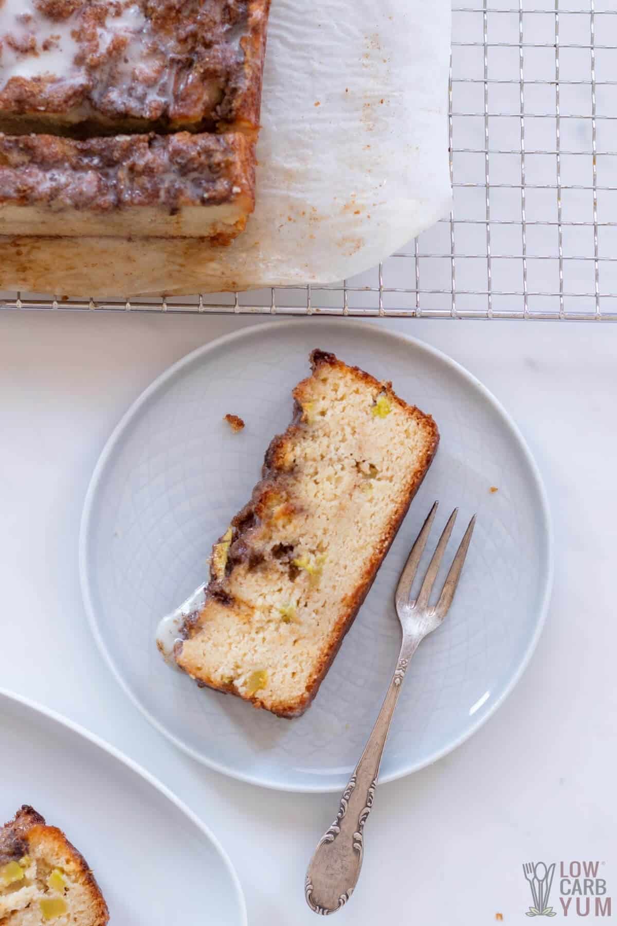 slice of apple zucchini bread on plate