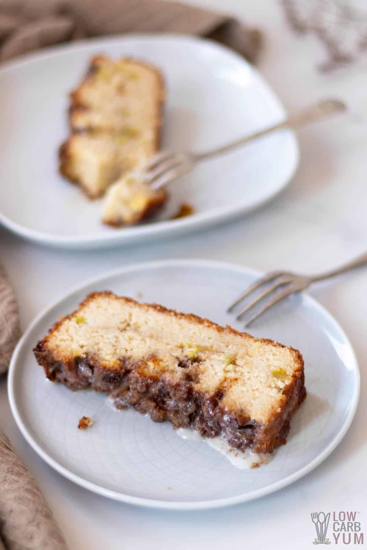 apple fritter zucchini bread on plates