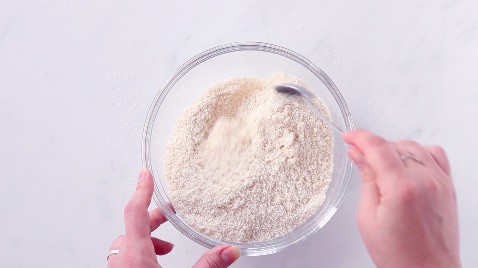 combine sifted low-carb flours