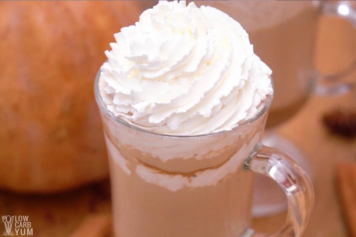 keto pumpkin spice latte with whipped cream