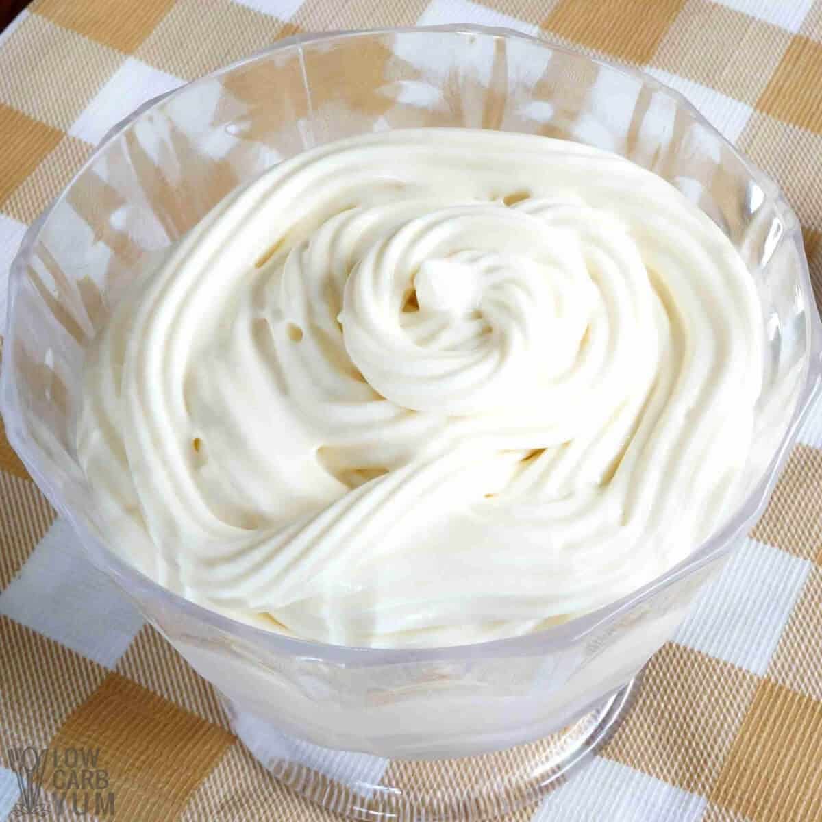 low carb cream cheese dessert in dish