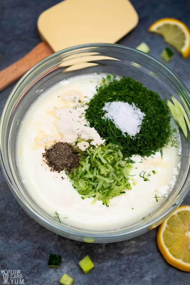 Easy Tzatziki Sauce with Sour Cream Low Carb Yum