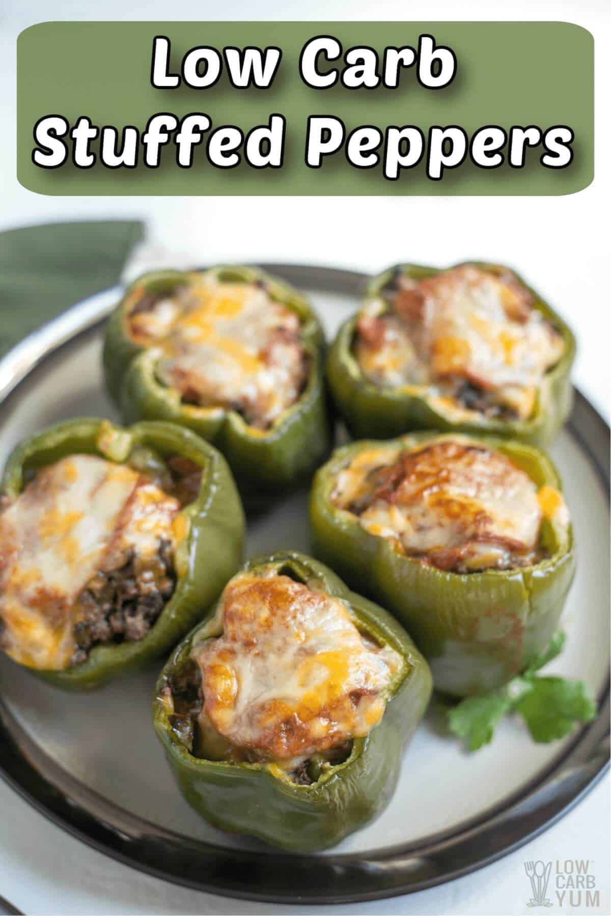 low carb keto stuffed peppers with cheese
