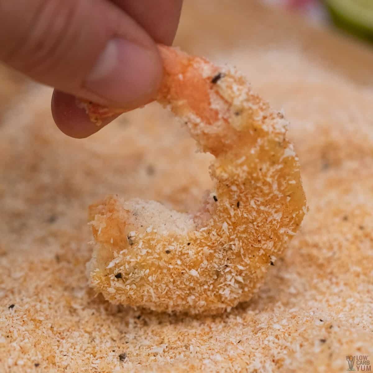 coating coconut shrimp