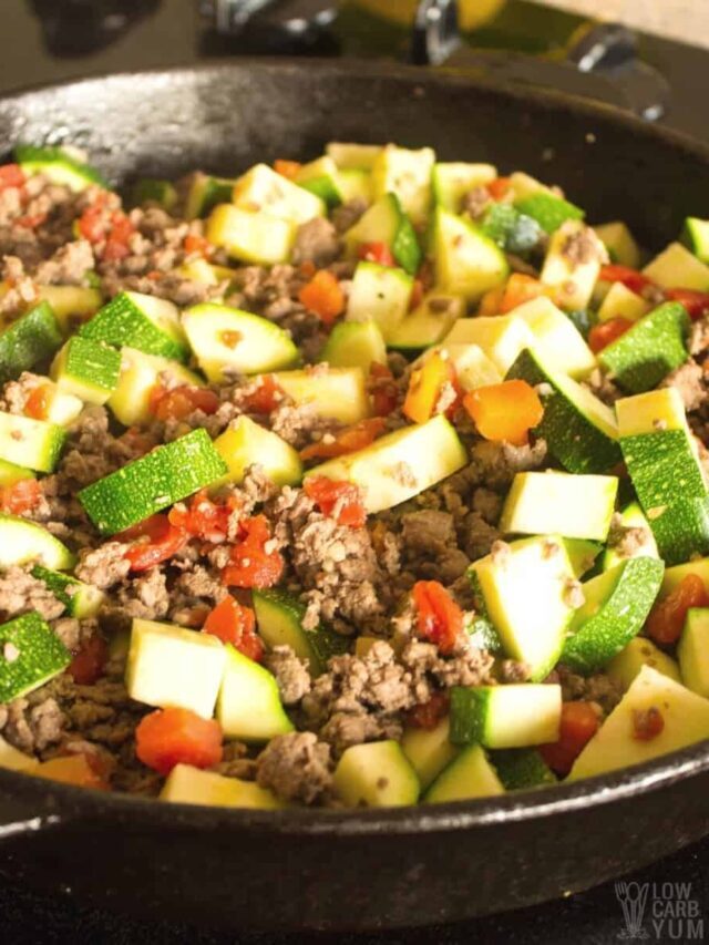 Mexican Zucchini and Ground Beef Skillet