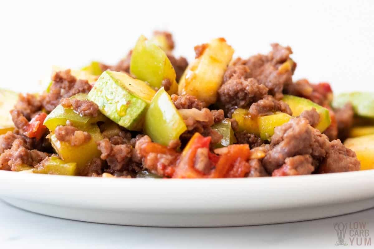 ground beef and squash on plate