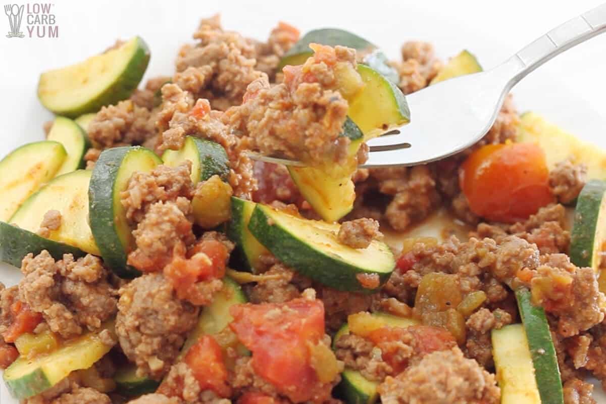 Mexican Zucchini and Ground Beef Skillet