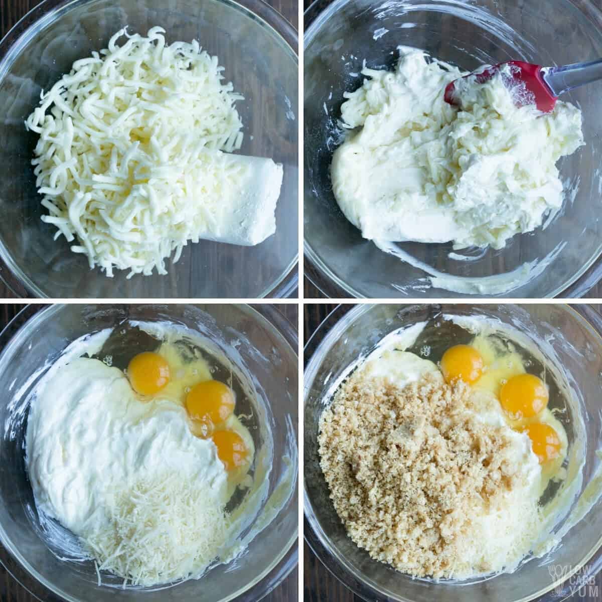 keto bread dough ingredients in bowl